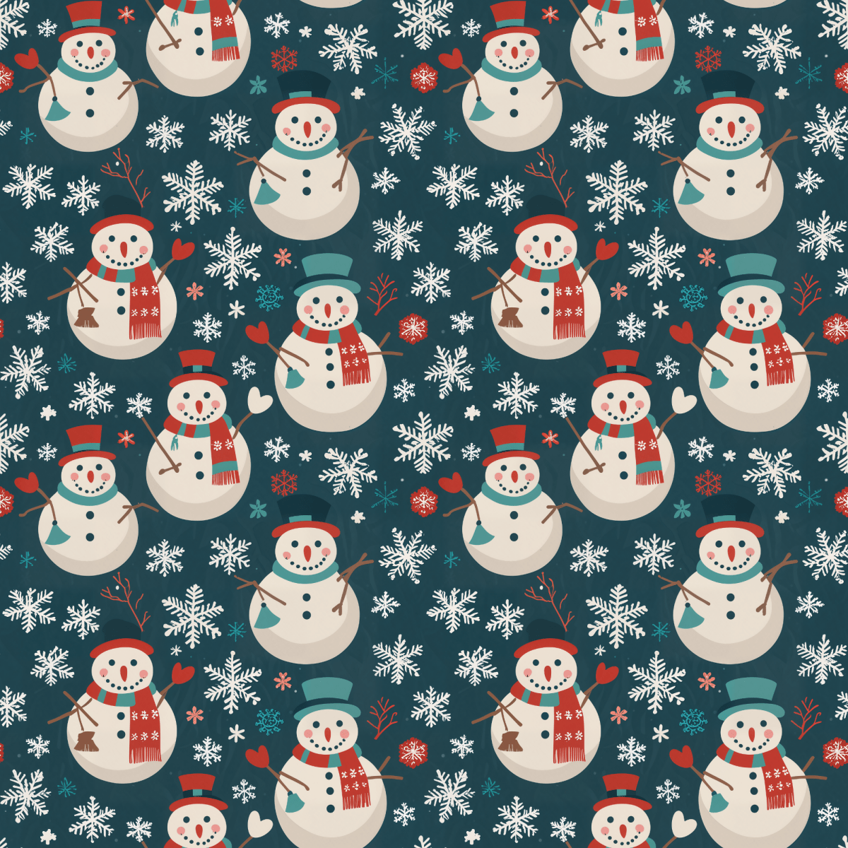 Frosty & Friends – Snowman Holiday Wrapping Paper