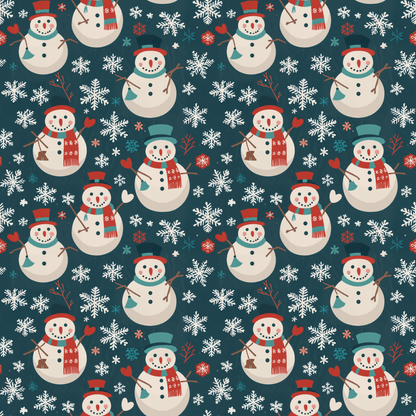 Frosty & Friends – Snowman Holiday Wrapping Paper