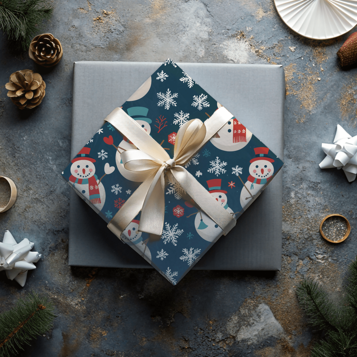 Frosty & Friends – Snowman Holiday Wrapping Paper