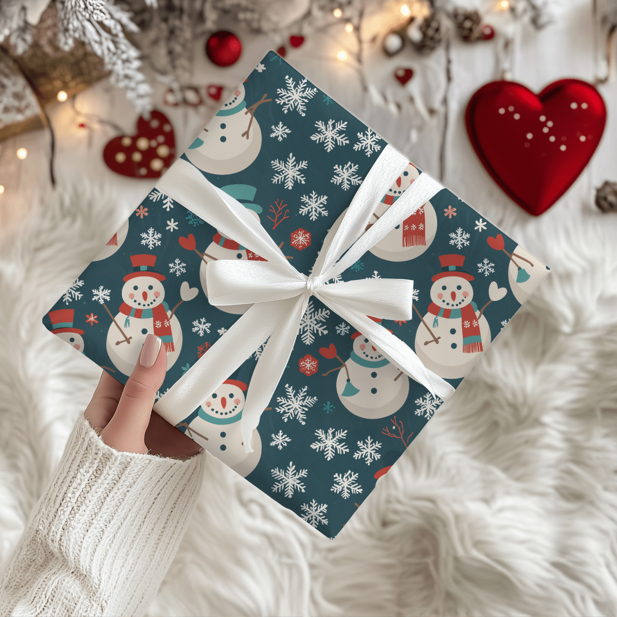 Frosty & Friends – Snowman Holiday Wrapping Paper