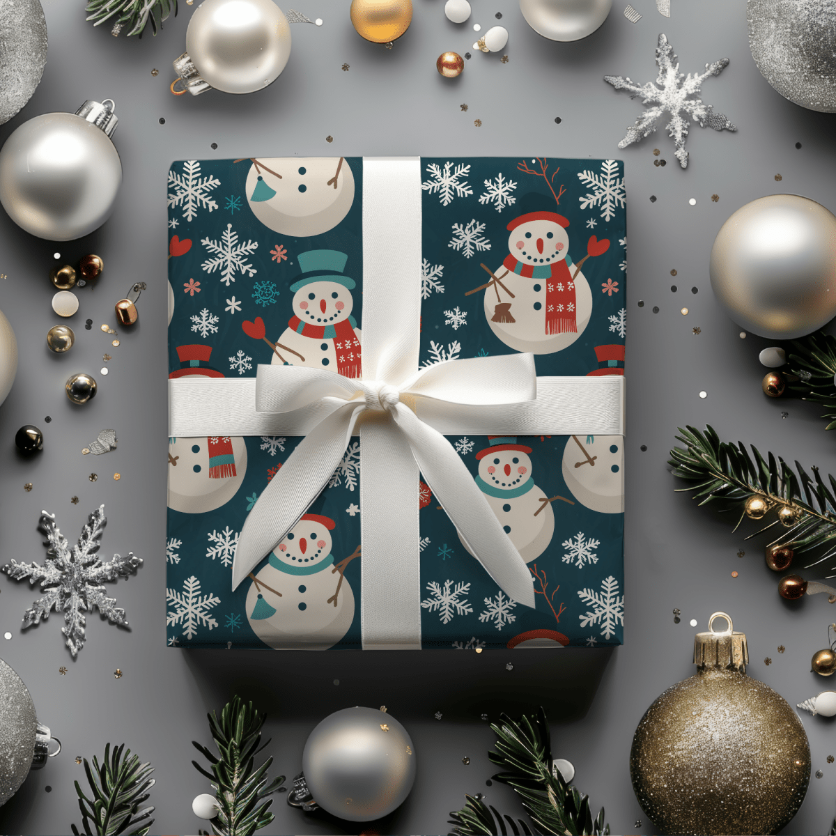 Frosty & Friends – Snowman Holiday Wrapping Paper