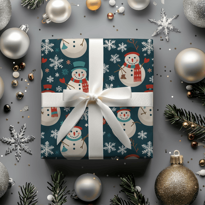 Frosty & Friends – Snowman Holiday Wrapping Paper