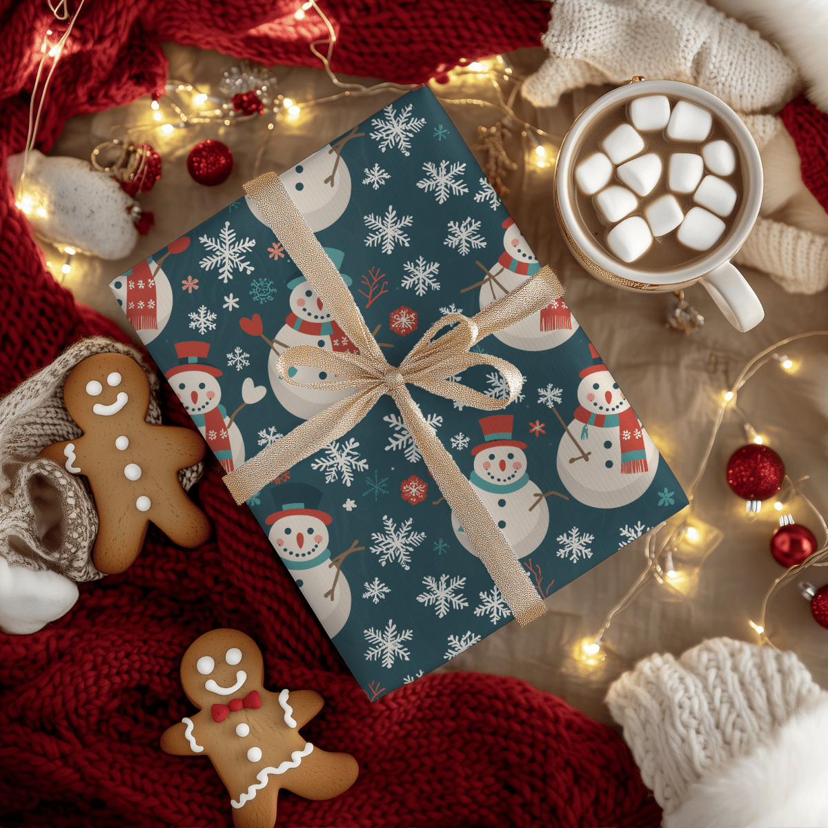 Frosty & Friends – Snowman Holiday Wrapping Paper