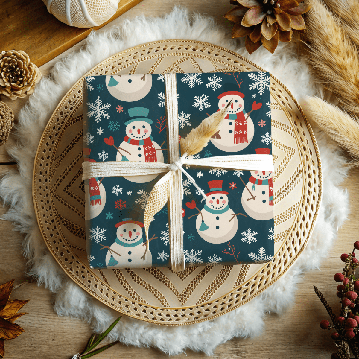Frosty & Friends – Snowman Holiday Wrapping Paper