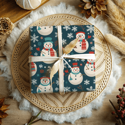 Frosty & Friends – Snowman Holiday Wrapping Paper