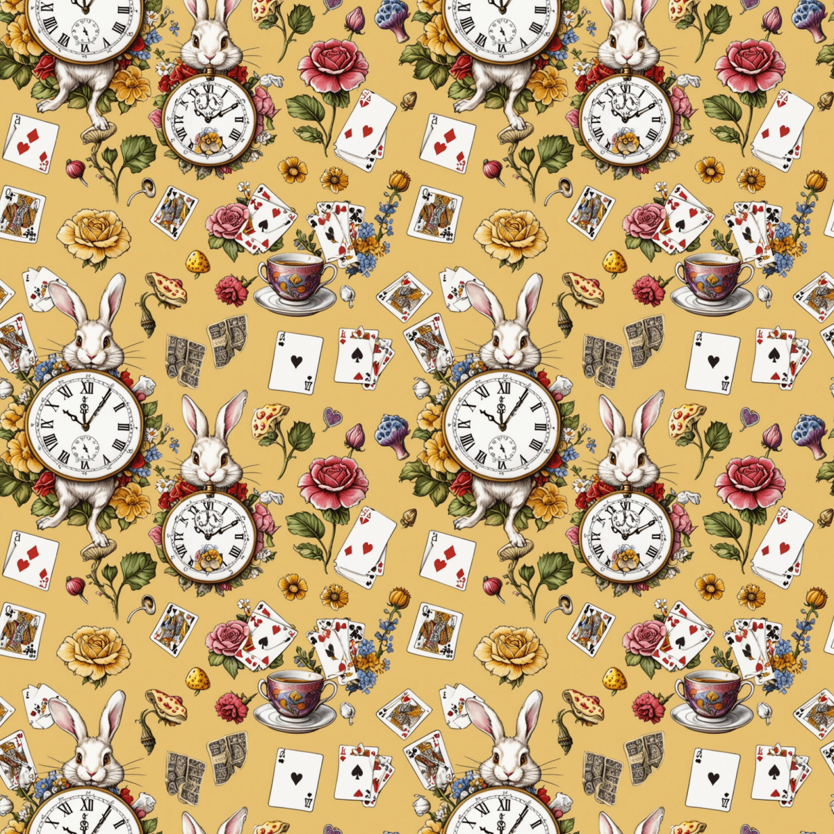 Enchanting Tea Party Gift Wrap in yellow