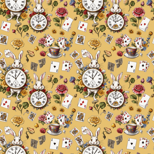 Enchanting Tea Party Gift Wrap in yellow