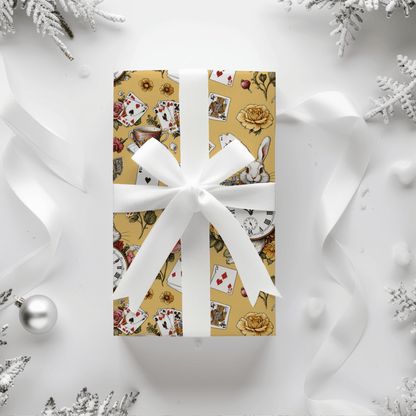 Enchanting Tea Party Gift Wrap in yellow