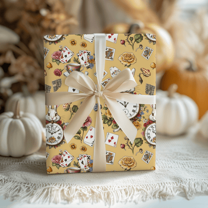 Enchanting Tea Party Gift Wrap in yellow