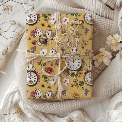 Enchanting Tea Party Gift Wrap in yellow