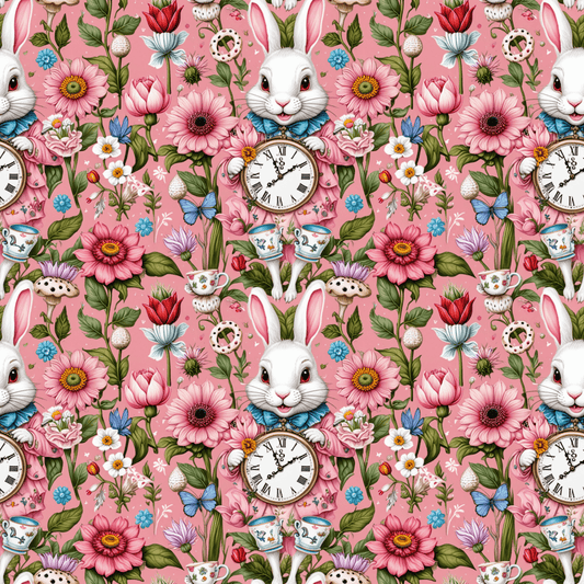 Tickled Pink Alice – Whimsical Wonderland Wrapping Paper