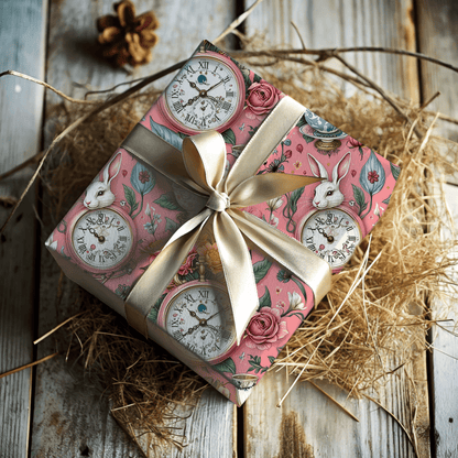 Tea Time Tumbles – Wonderland Clock & Cup Wrapping Paper