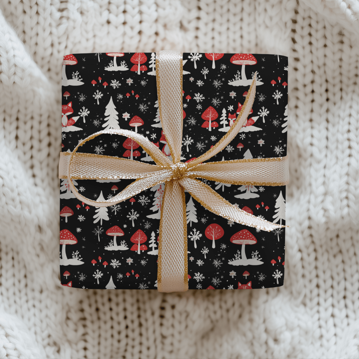 Enchanted Frost & Foxglow – Winter Woodland Wrapping Paper