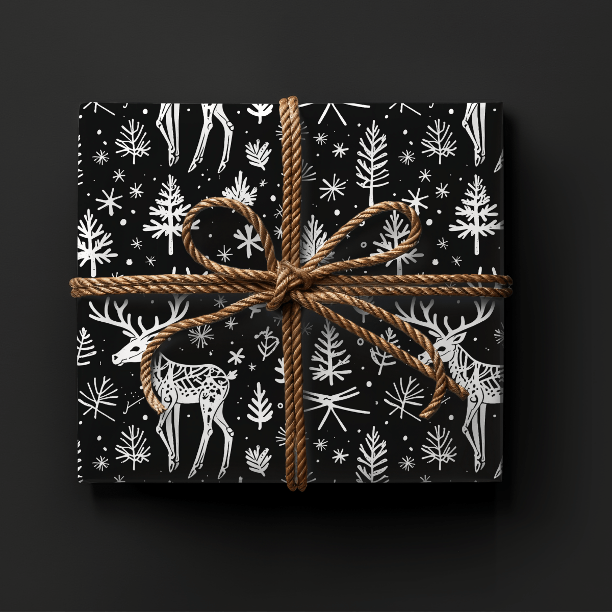Bone to Be Wild – Gothic Reindeer Wrapping Paper