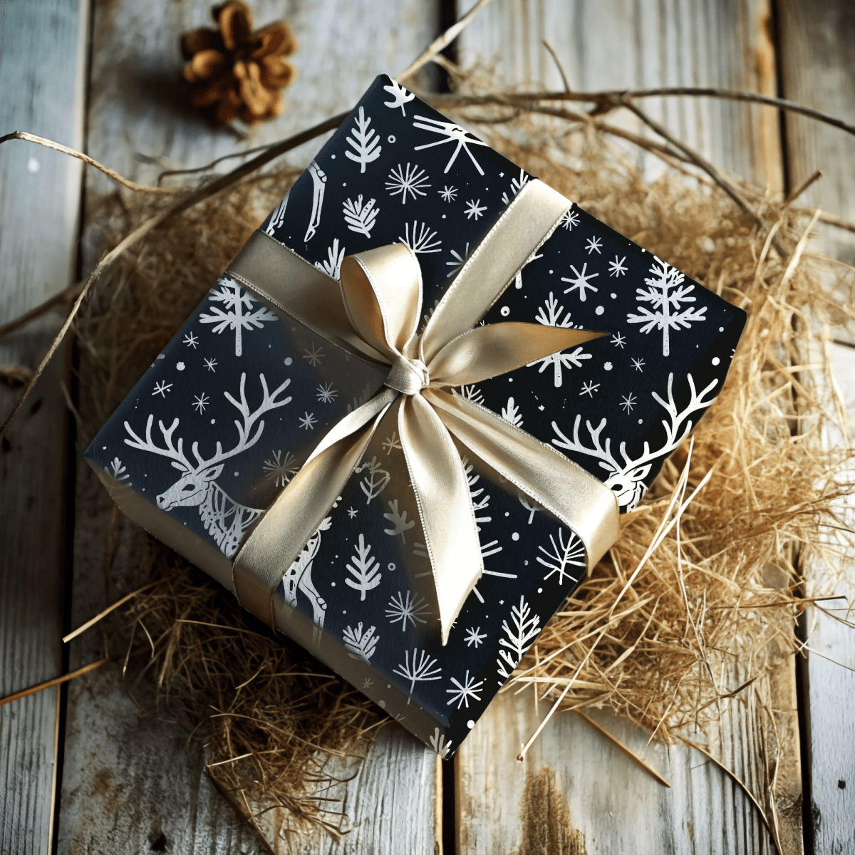 Bone to Be Wild – Gothic Reindeer Wrapping Paper