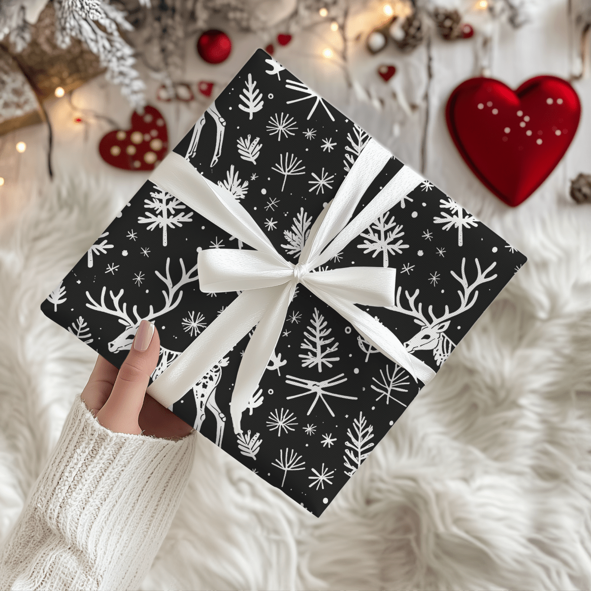 Bone to Be Wild – Gothic Reindeer Wrapping Paper