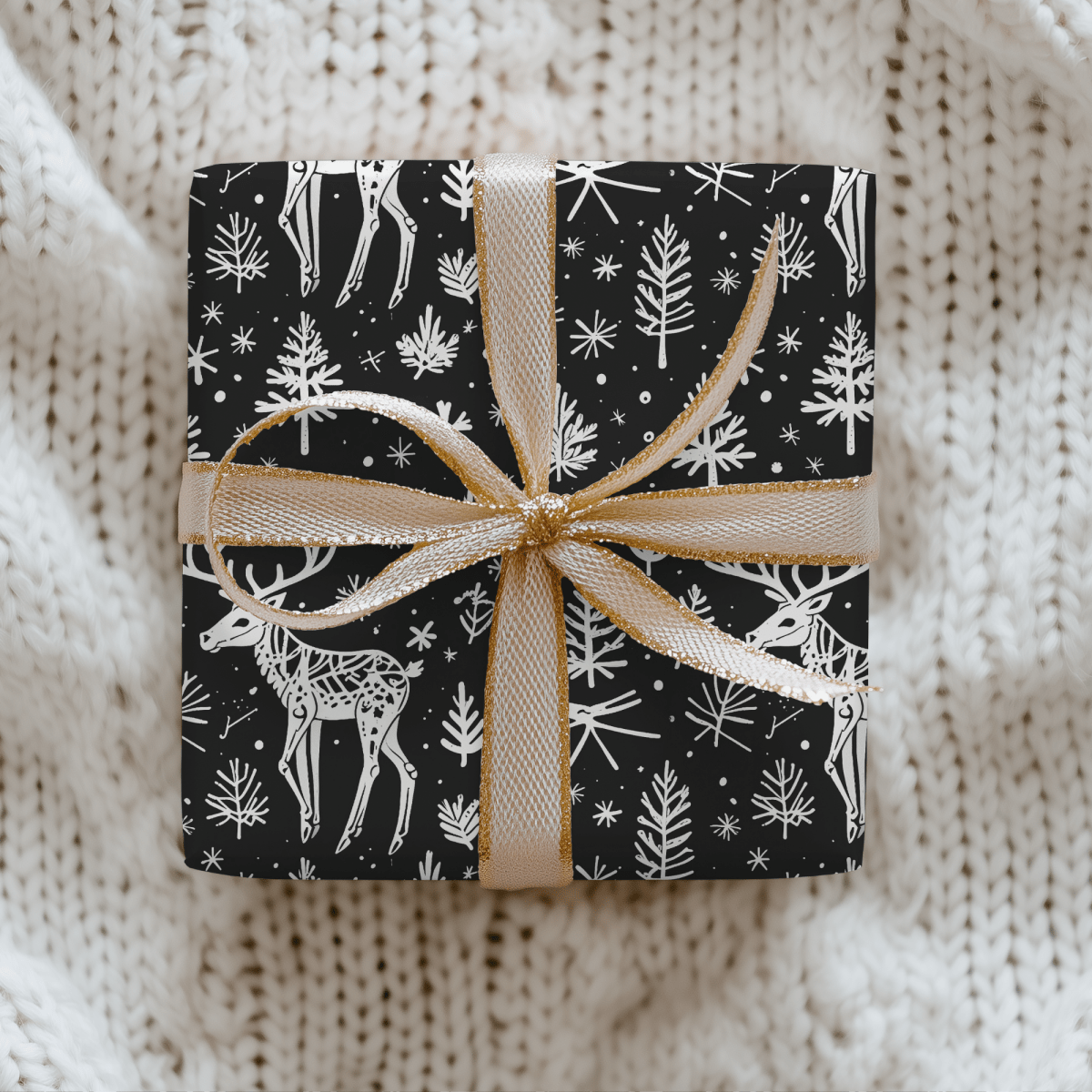 Bone to Be Wild – Gothic Reindeer Wrapping Paper