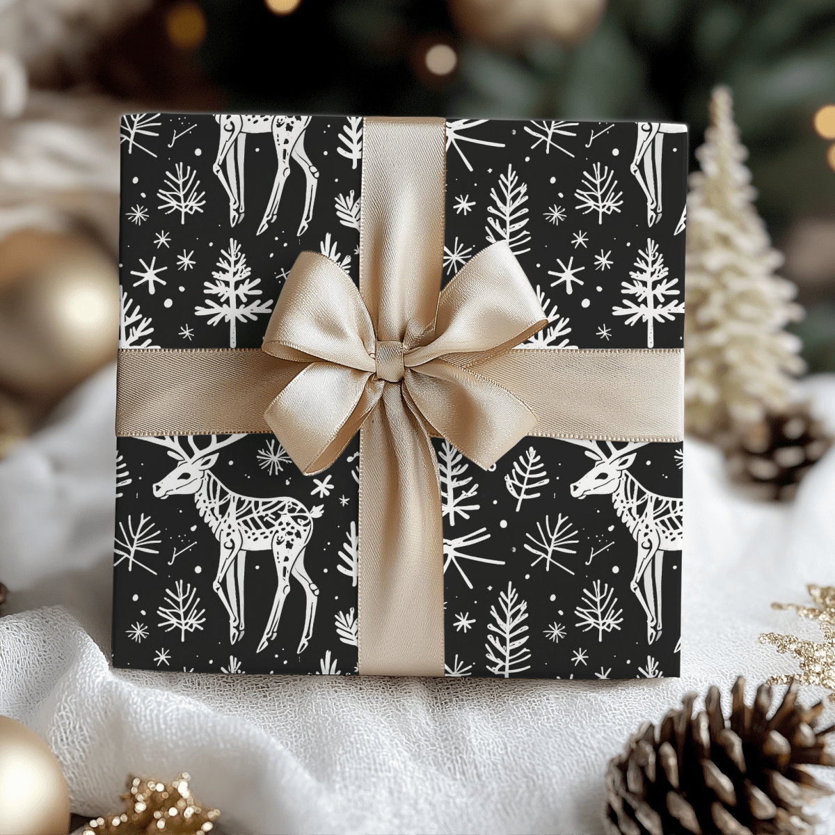 Bone to Be Wild – Gothic Reindeer Wrapping Paper