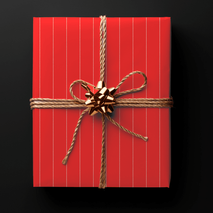 Peppermint Pinstripes – Red Dotted Striped Wrapping Paper
