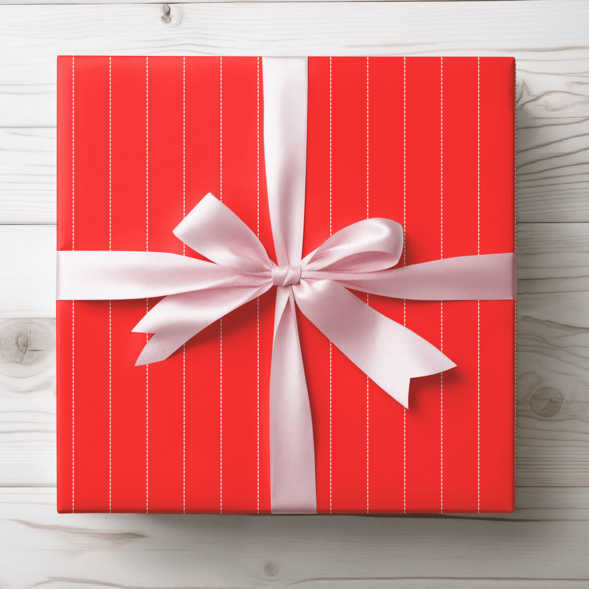 Peppermint Pinstripes – Red Dotted Striped Wrapping Paper