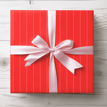 Peppermint Pinstripes – Red Dotted Striped Wrapping Paper