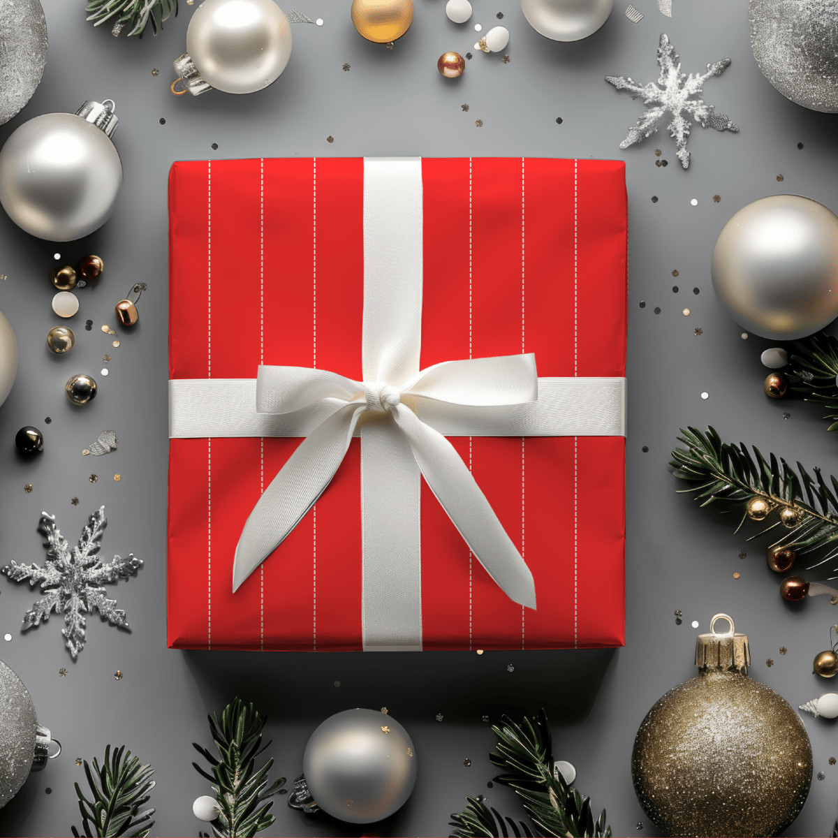 Peppermint Pinstripes – Red Dotted Striped Wrapping Paper