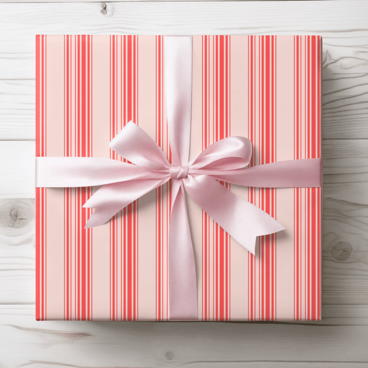 Blushberry Stripes – Red on Pink Wrapping Paper