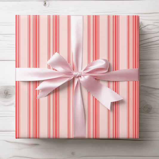 Blushberry Stripes – Red on Pink Wrapping Paper