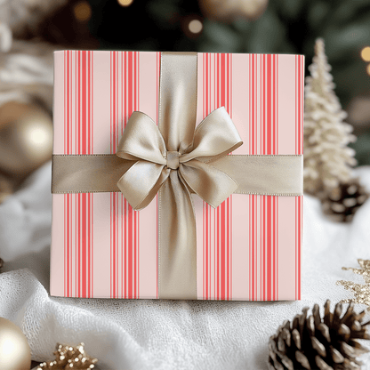 Blushberry Stripes – Red on Pink Wrapping Paper