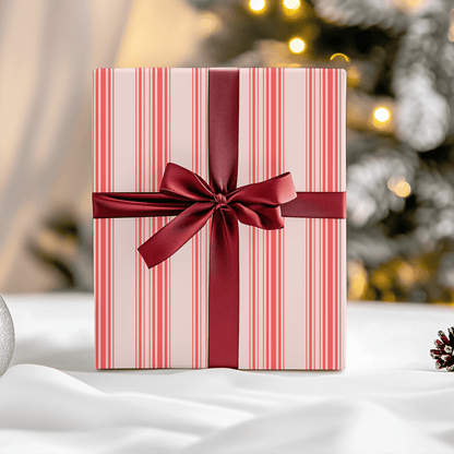 Blushberry Stripes – Red on Pink Wrapping Paper