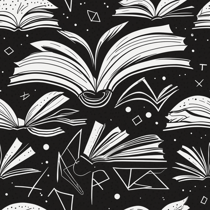 Booked & Bewitched – Black & White Literary Wrapping Paper