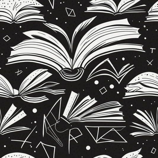 Booked & Bewitched – Black & White Literary Wrapping Paper