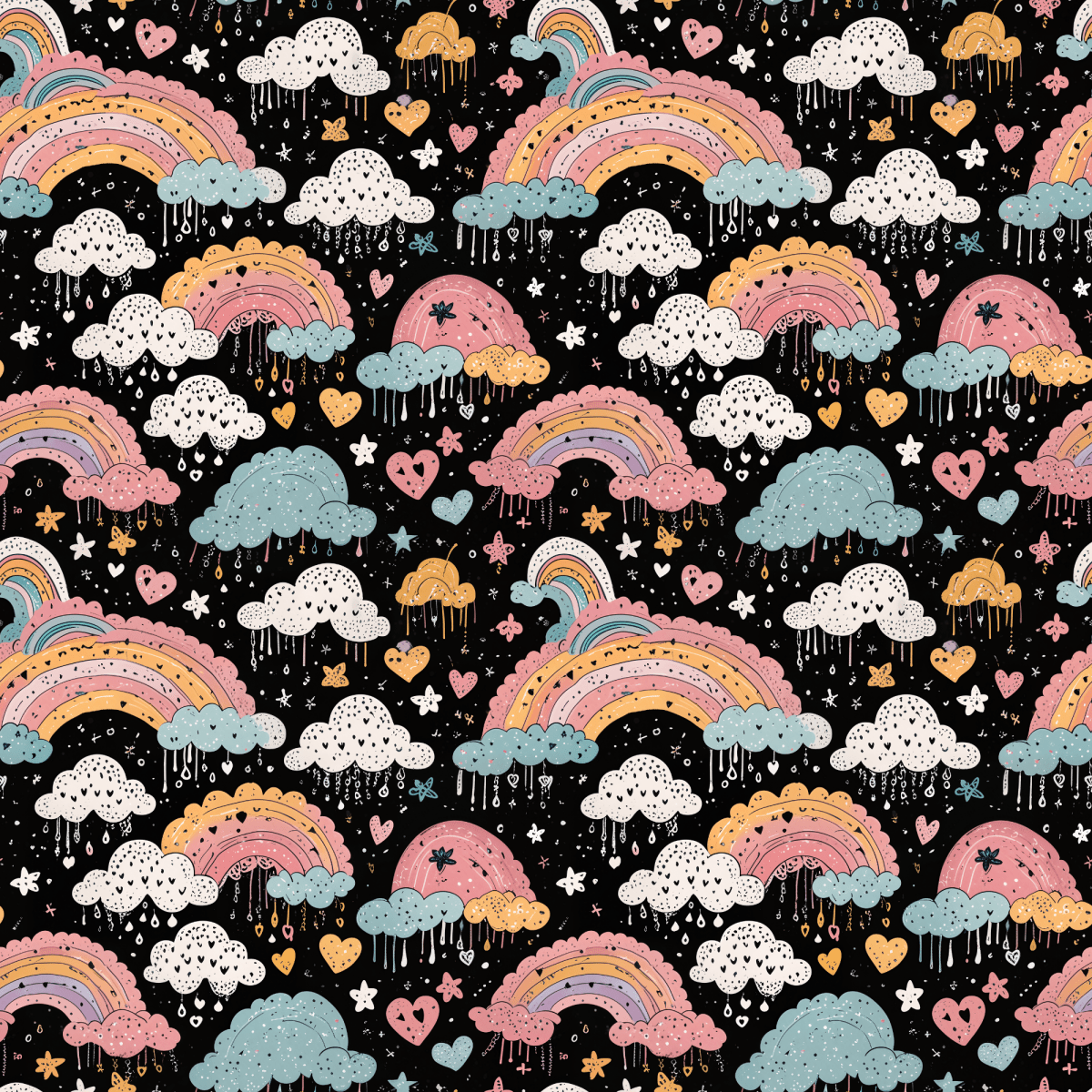 Midnight Rainbows – Whimsical Cosmic Wrapping Paper