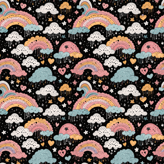 Midnight Rainbows – Whimsical Cosmic Wrapping Paper