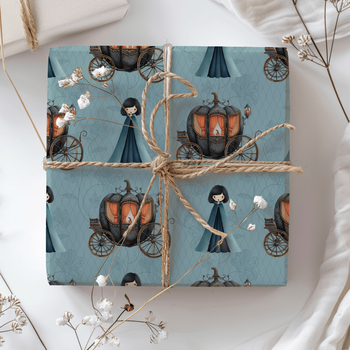 Midnight Masquerade – Dark Cinderella Wrapping Paper