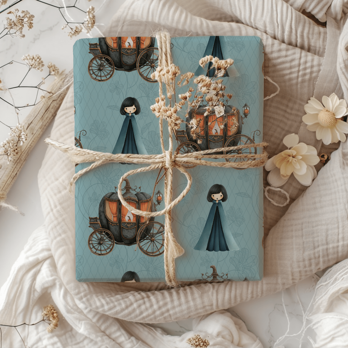Midnight Masquerade – Dark Cinderella Wrapping Paper