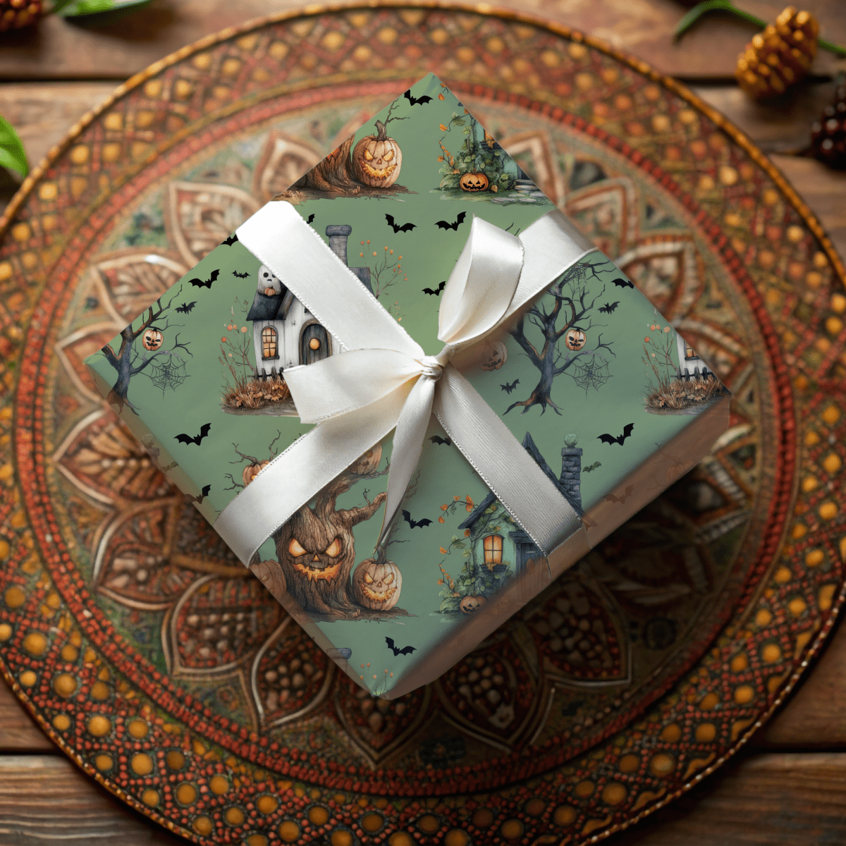Haunted Harvest – Halloween Wrapping Paper