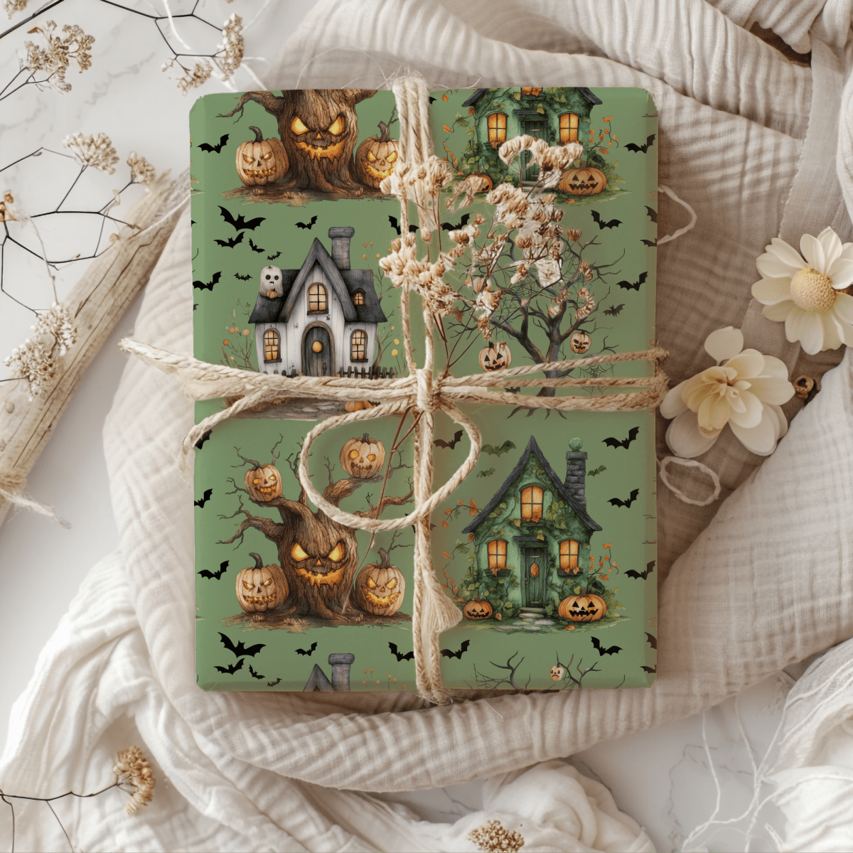 Haunted Harvest – Halloween Wrapping Paper