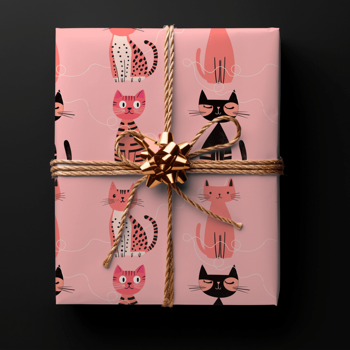 Purrfectly Pink – Playful Cat Wrapping Paper