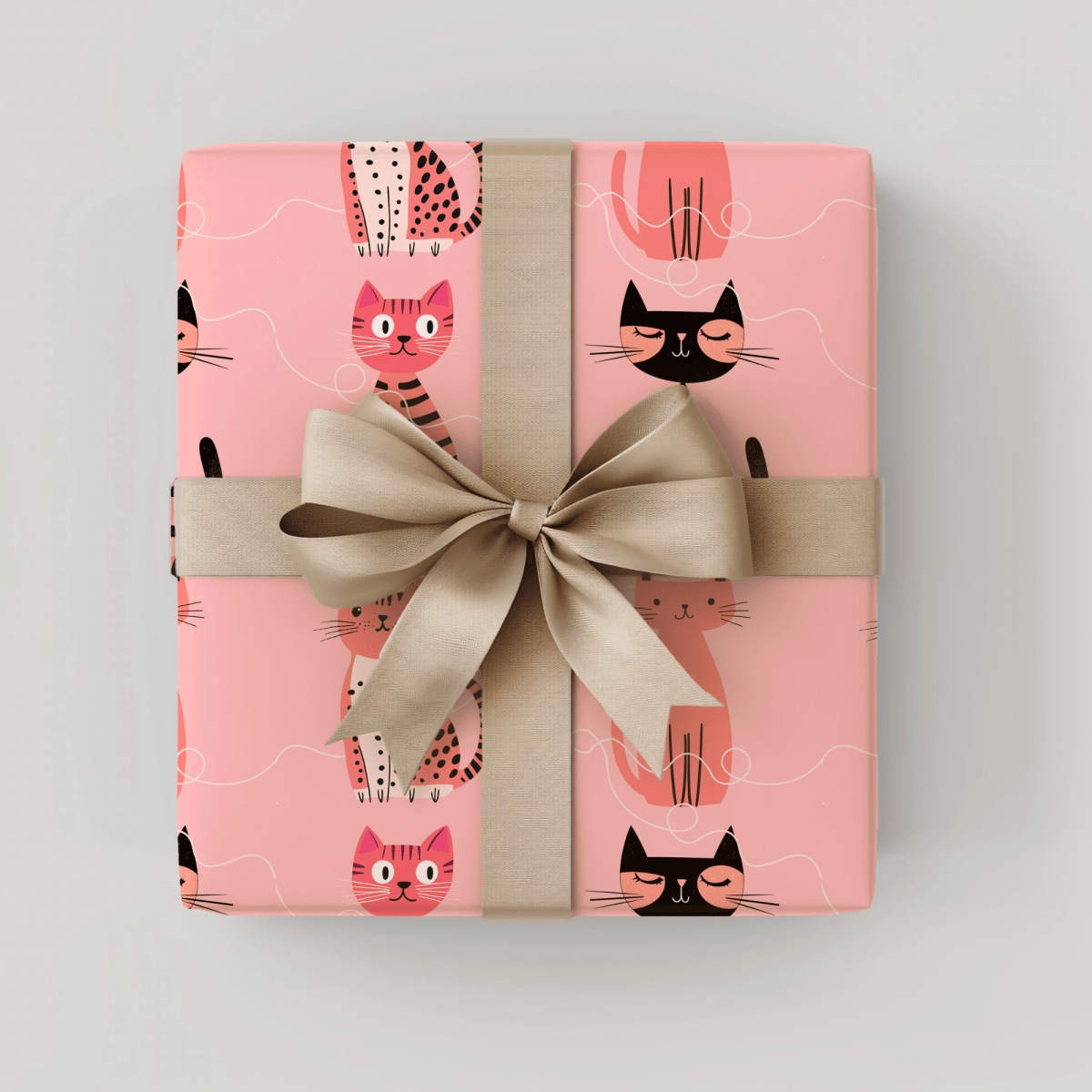 Purrfectly Pink – Playful Cat Wrapping Paper