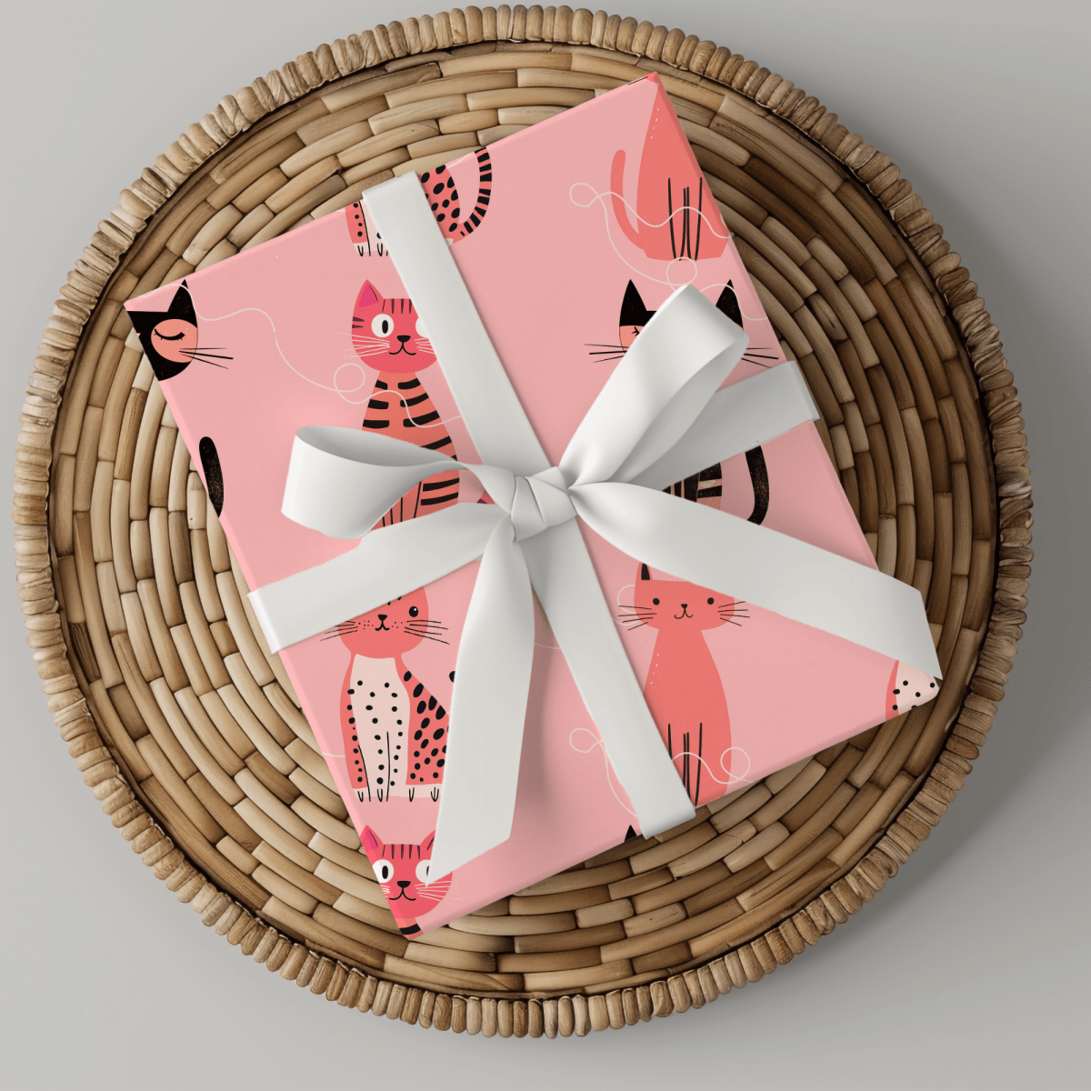 Purrfectly Pink – Playful Cat Wrapping Paper