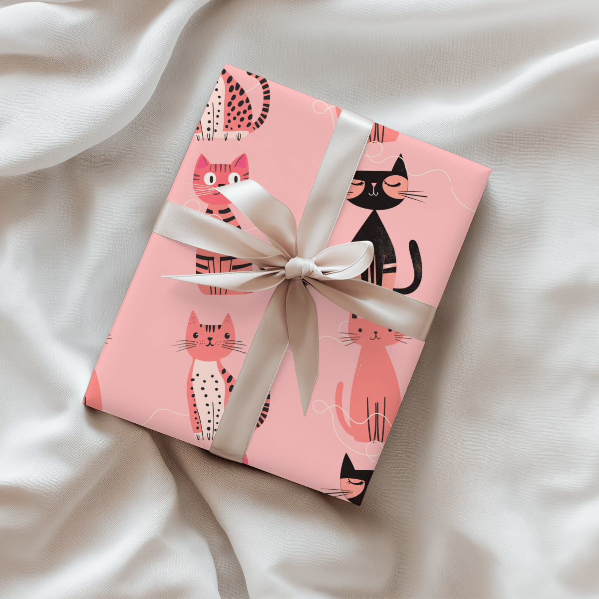 Purrfectly Pink – Playful Cat Wrapping Paper