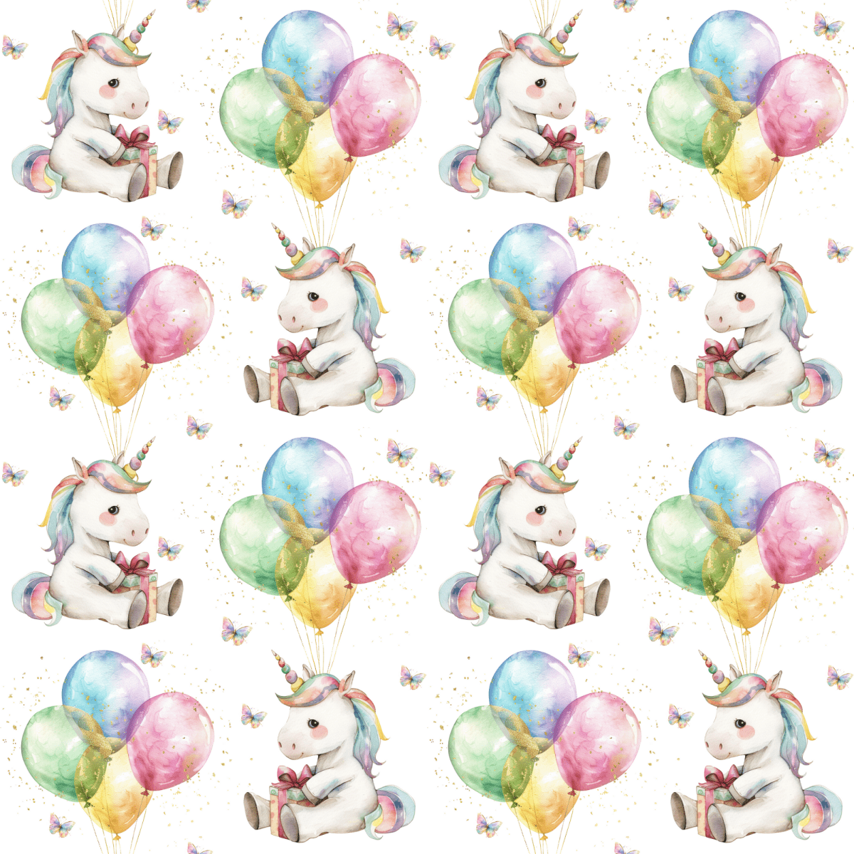Balloons & Blessings – Birthday Unicorn Wrapping Paper