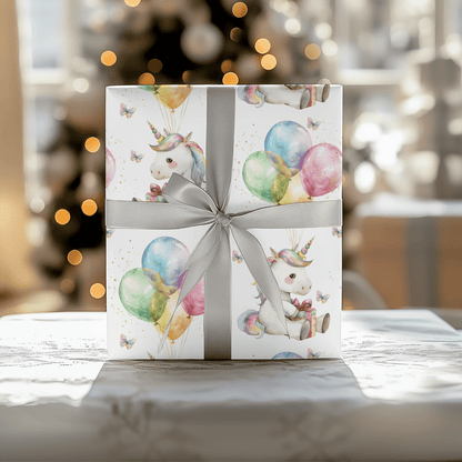 Balloons & Blessings – Birthday Unicorn Wrapping Paper