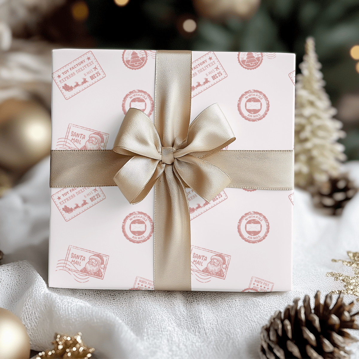 Santa Mail – Postmarked Holiday Wrapping Paper