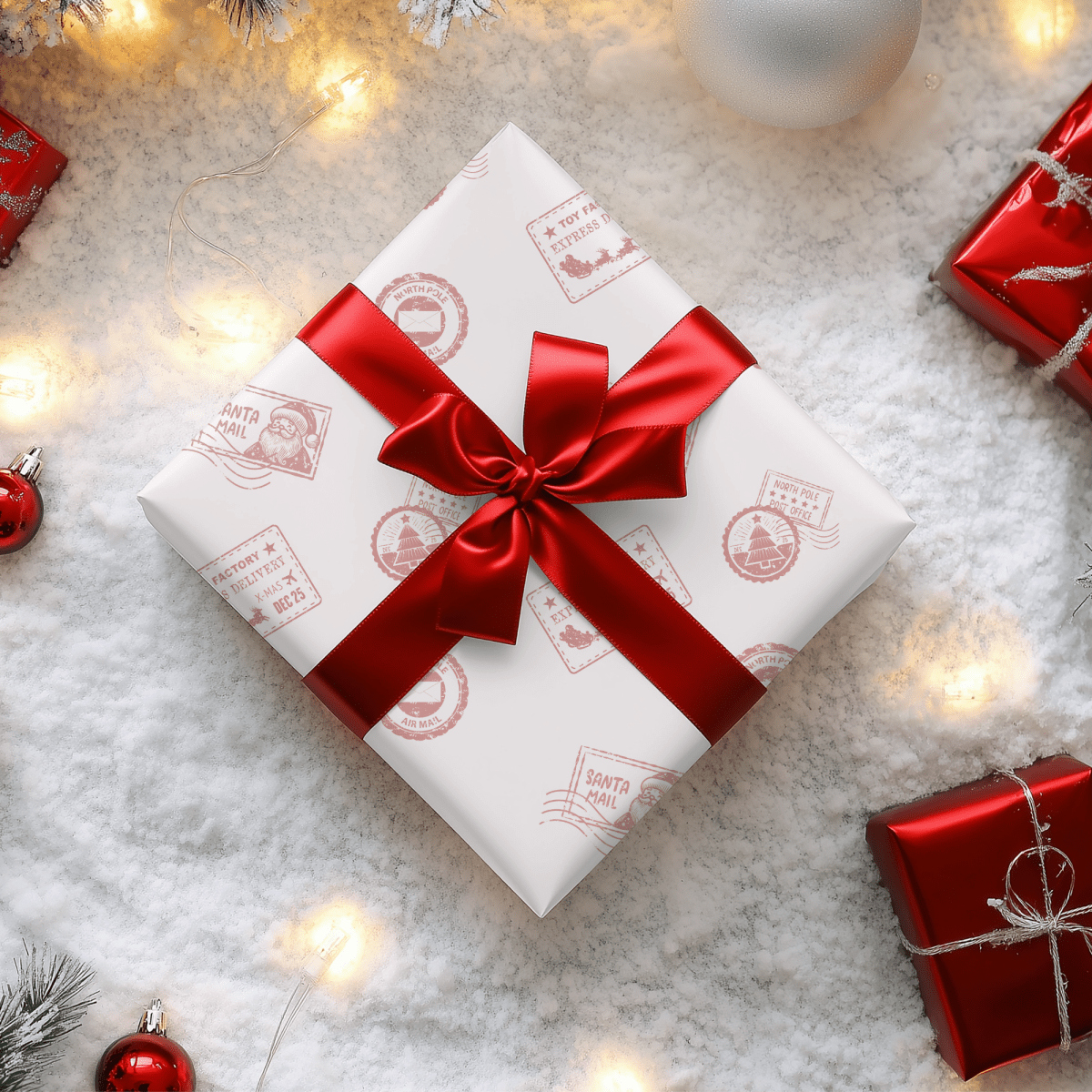 Santa Mail – Postmarked Holiday Wrapping Paper