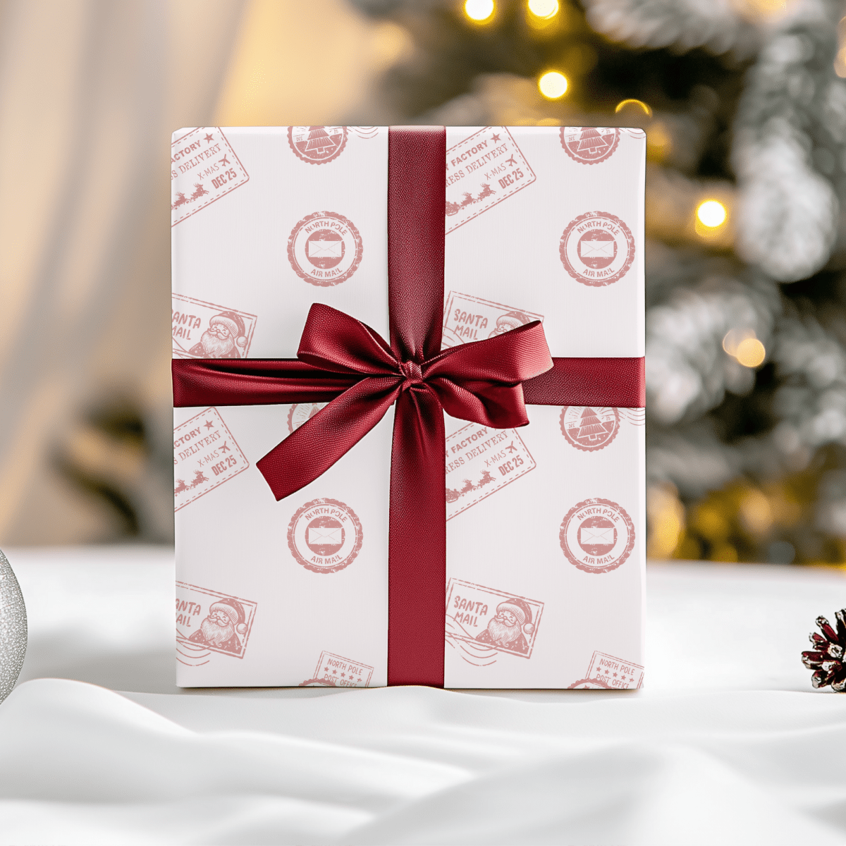 Santa Mail – Postmarked Holiday Wrapping Paper