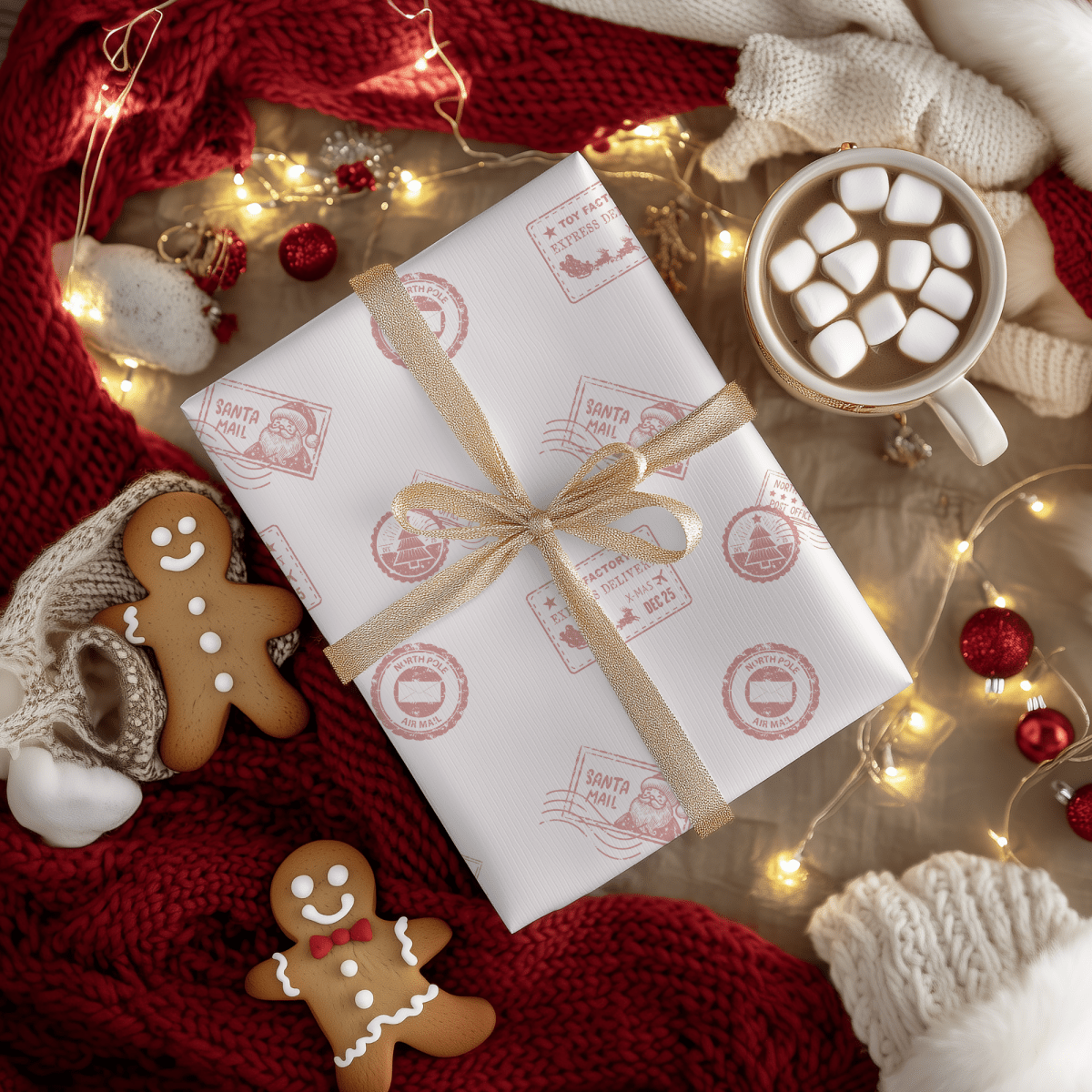Santa Mail – Postmarked Holiday Wrapping Paper