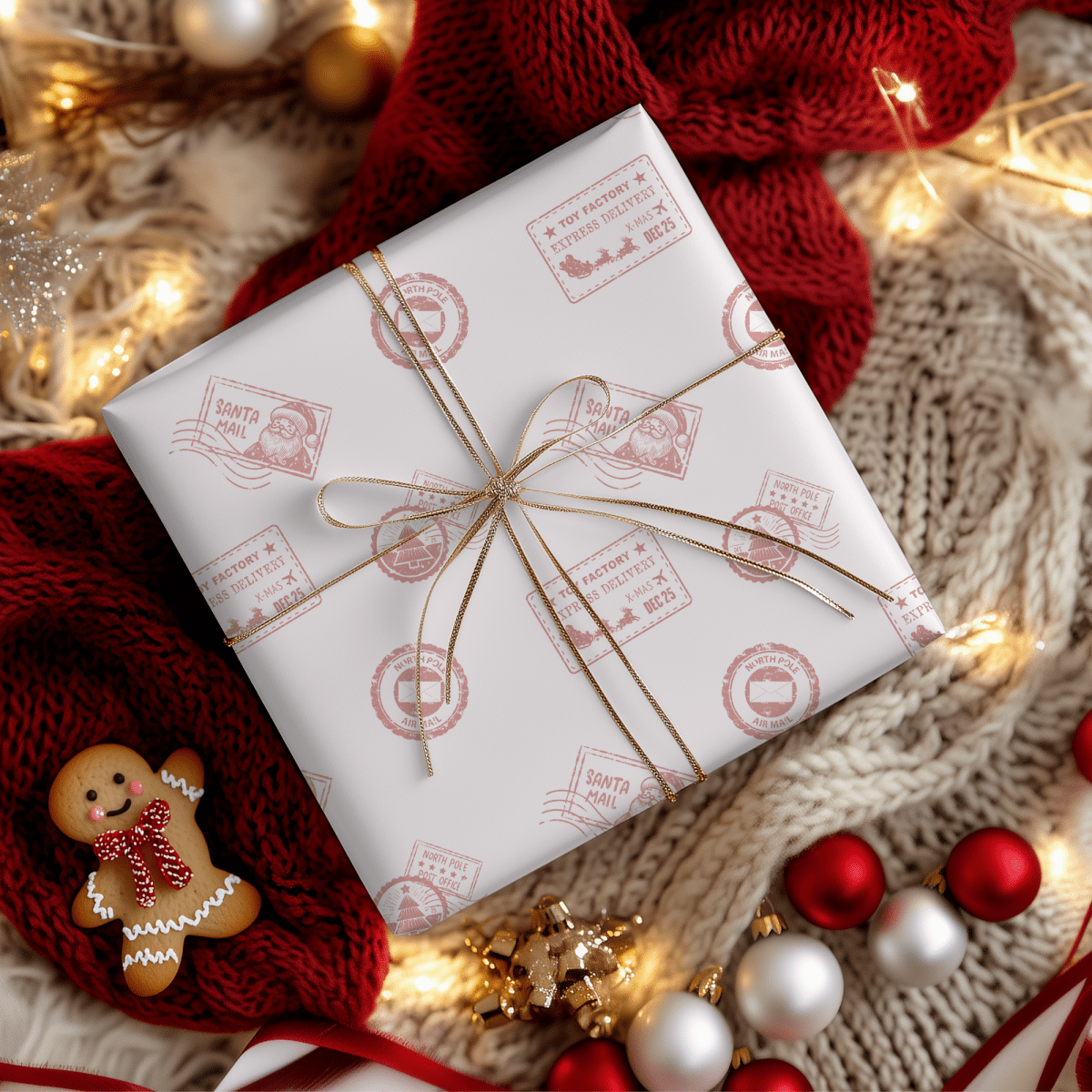 Santa Mail – Postmarked Holiday Wrapping Paper