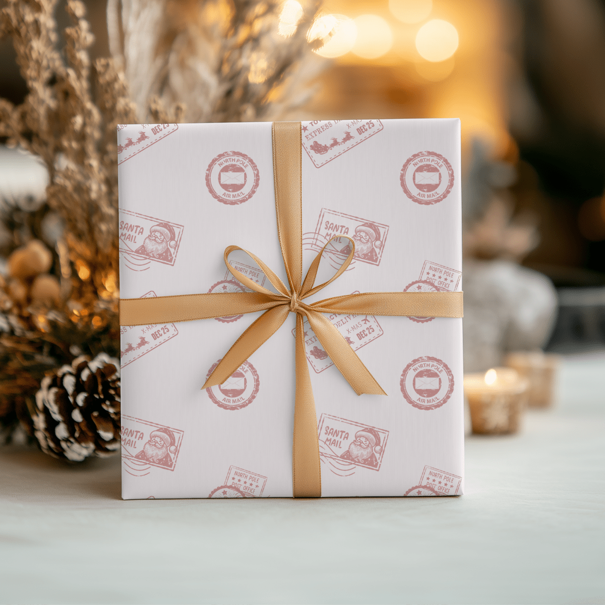 Santa Mail – Postmarked Holiday Wrapping Paper